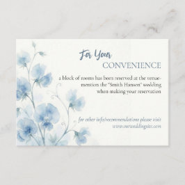 Recepción Tarjeta de Detalles de Boda Algo Azul
