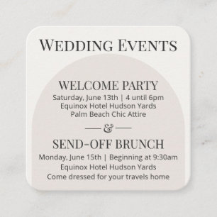 Recepción Tarjeta de Detalles de Boda Arco Moderno