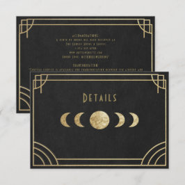 Recepción Tarjeta de detalles de boda art déco celestial