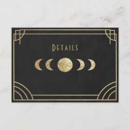 Recepción Tarjeta de detalles de boda art déco celestial