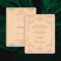 Tarjeta de Detalles de Boda Art Nouveau Ornamentad