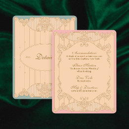 Recepción Tarjeta de Detalles de Boda Art Nouveau Ornamentad