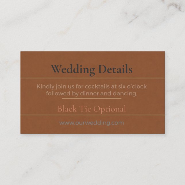 Recepción Tarjeta de detalles de boda boho | Chic Floral Lux (Anverso)