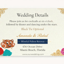 Recepción Tarjeta de detalles de boda boho | Chic Floral Lux