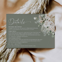 Tarjeta de Detalles de Boda Boho Sage Pampas
