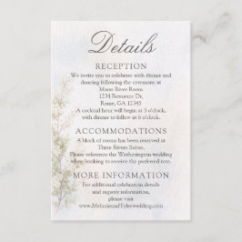 Recepción Tarjeta de Detalles de Boda Botánica Elegante