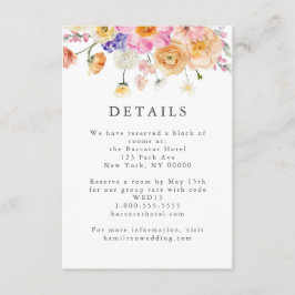 Recepción Tarjeta de Detalles de Boda Botánica Floral Brilla
