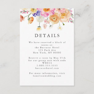 Recepción Tarjeta de Detalles de Boda Botánica Floral Brilla
