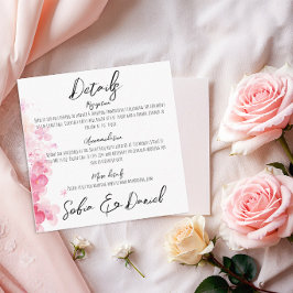 Recepción Tarjeta de detalles de boda botánica Mínimo acuare