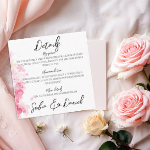 Recepción Tarjeta de detalles de boda botánica Mínimo acuare