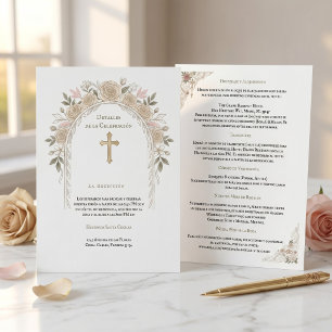 Recepción Tarjeta de Detalles de Boda Católica