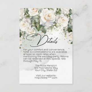 Recepción Tarjeta de Detalles de Boda Chantilly Lace