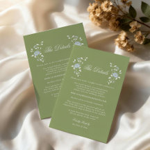 Tarjeta de detalles de boda Chintz Floral Sage Gre
