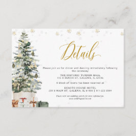 Recepción Tarjeta de Detalles de Boda con Árbol de Navidad
