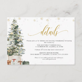 Recepción Tarjeta de Detalles de Boda con Árbol de Navidad