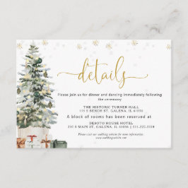 Recepción Tarjeta de Detalles de Boda con Árbol de Navidad