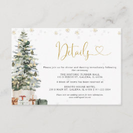 Recepción Tarjeta de Detalles de Boda con Árbol de Navidad