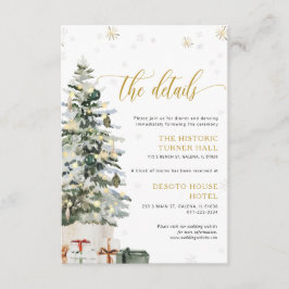 Recepción Tarjeta de Detalles de Boda con Árbol de Navidad