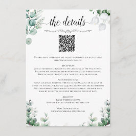 Recepción Tarjeta de Detalles de Boda con Código QR
