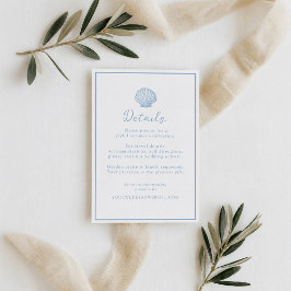 Recepción Tarjeta de detalles de boda con conchas minimalist