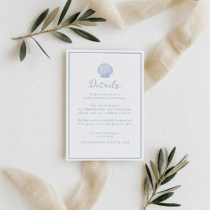 Recepción Tarjeta de detalles de boda con conchas minimalist