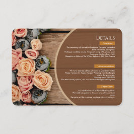 Recepción Tarjeta de Detalles de Boda con Encanto Rústico