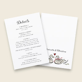 Recepción Tarjeta de Detalles de Boda con Letra Clásica