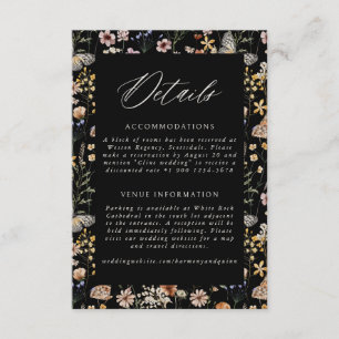 Recepción Tarjeta de Detalles de Boda con Marco Boho
