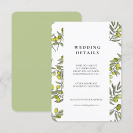 Recepción Tarjeta de detalles de boda con patrón de ramas de