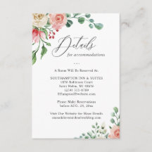 Tarjeta de Detalles de Boda con Rosa en Acuarela