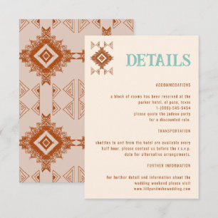 Recepción Tarjeta de Detalles de Boda Country Oeste