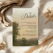 Tarjeta de Detalles de Boda de Arte de Paisaje