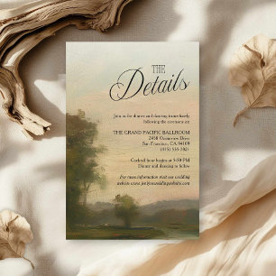 Recepción Tarjeta de Detalles de Boda de Arte de Paisaje