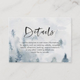 Recepción Tarjeta de detalles de boda de bosque de color de 