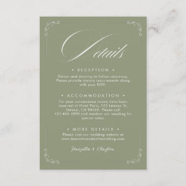 Recepción Tarjeta de detalles de boda de elegancia atemporal