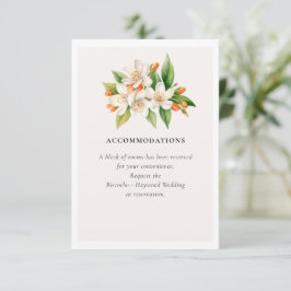 Recepción Tarjeta de Detalles de Boda de Flor de Naranja
