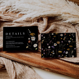 Recepción Tarjeta de detalles de boda de flores silvestres b