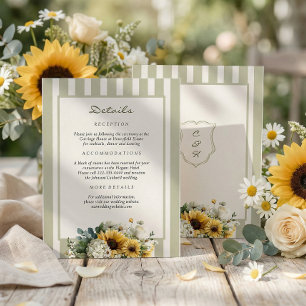 Recepción Tarjeta de Detalles de Boda de Girasoles