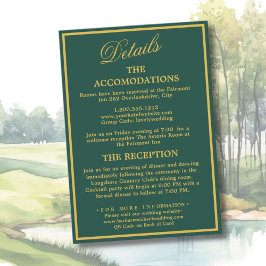 Recepción Tarjeta de Detalles de Boda de Golf