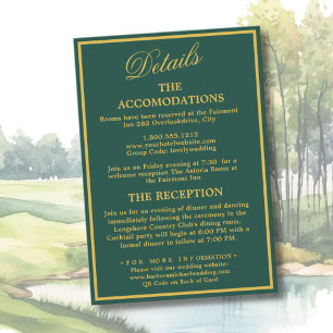 Recepción Tarjeta de Detalles de Boda de Golf
