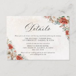Recepción Tarjeta de Detalles de Boda de Invierno