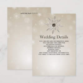 Recepción Tarjeta de detalles de boda de invierno de copos d