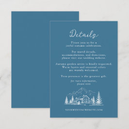 Recepción Tarjeta de detalles de boda de invierno en Blue Sk