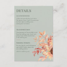 Tarjeta de Detalles de Boda de Jardín de Girasoles