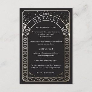 Recepción Tarjeta de detalles de Boda de la Unión Celestial