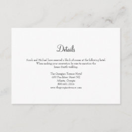 Recepción Tarjeta de detalles de Boda de marco elegante