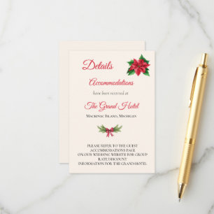 Recepción Tarjeta de Detalles de Boda de Navidad