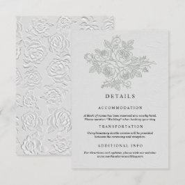 Recepción Tarjeta de Detalles de Boda de Rosa Verde Salvia