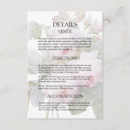 Recepción Tarjeta de detalles de Boda de Rosas de época