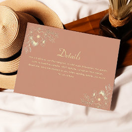 Recepción Tarjeta de Detalles de Boda de Terracota